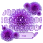 purple floral android application logo